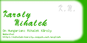 karoly mihalek business card